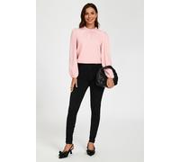Fs Collection Frill Detail High Neck Top In Pink Pink