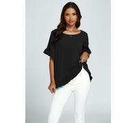 FS Collection Frill Detail Short Sleeves Top In Black - L - Black