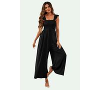 FS Collection Frill Detail Strappy Jumpsuit In Black - S - Black