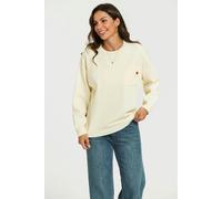 FS Collection Heart Embroidered Knit Jumper Top In Cream - Onesize - Cream