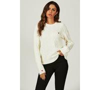 Fs Collection Heart Embroidery Jumper Top In Cream Cream