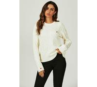 FS Collection Heart Embroidery Jumper Top In Cream - Onesize - Cream