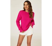 Fs Collection Heart Embroidery Jumper Top In Fuchsia Fuchsia One Size
