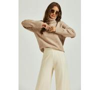 FS Collection Jumper Top With High Neck In Cream - Cream