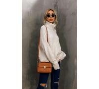 FS Collection Jumper Top With High Neck In Cream - One Size