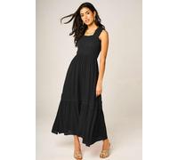 FS Collection Lace Detail Tiered Maxi Dress In Black - XL - Black
