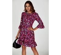 Fs Collection Leopard Print Mini Dress In Pink Pink