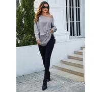 FS Collection Oversize Knitted Jumper Top In Grey