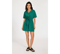 Fs Collection Relaxed Button Down Playsuit In Green Green