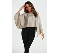 Fs Collection Satin Loose-Fit Crop Top In Metallic Gold Metallic Gold