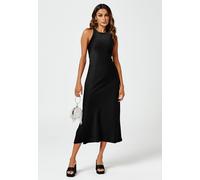 Fs Collection Slim-Fit Satin Midi Dress In Black Black