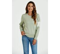 FS Collection Stripe Pattern Jumper Top In Olive - Onesize - Olive