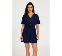 FS Collection Women's Button Down Playsuit in Navy | Size: Small FS Collection Navy S