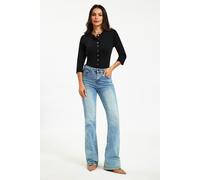 FS Collection Women's Button Through Jersey Cardigan Top in Black | Size: XS