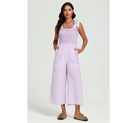 FS Collection Women's Check Print Tie Detail Jumpsuit In Purple & Pink | Size: Large FS Collection Purple L
