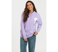 FS Collection Women's Heart & Q Pattern Knitted Hoodie In Purple