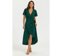 FS Collection Wrap Maxi Dress In Green - XL - Green