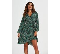 Fs Collection Wrap Top Midi Dress In Green Green