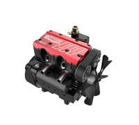 FS-L200AC 7cc Mini Inline Double-cylinder Four-stroke Air-cooled Engine Model Kit + 75ML Miniature Plastic Fuel Tank + Oil Pipe + Engine Conversion Kit for Educational Demonstration