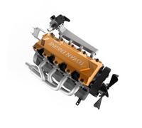 FS-L400BGC 14CC DIY Assembly L4 Four-stroke Inline Four-cylinder Gasoline Engine Model, Internal Combustion Engine Model, Perfect Desktop Display & Physical Science Education Kit Gift