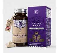 FS Lion's Mane Mushroom, 180 Capsules, 1000mg High Strength Complex | Lions Mane Mushroom Complex | Lionsmane 1000mg Per Serving | Non-GMO, Gluten Free | Made in the UK