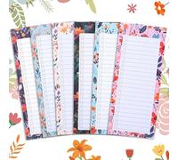 FS-PINGXIANG 6 Pack Magnetic Shopping List Pad for Fridge, To Do List Pad 300 Sheets Tear off Sheets Grocery List Magnetic Notepad for Fridge, Locker, Filing Cabinet, 21 X 9 cm, Flower Leaves Design