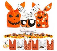 FS-PINGXIANG 60PCS Halloween Sweets Candy Bags for Trick or Treating, Halloween Treat Bags for Sweets Biscuit Gift Bags, Halloween Bags for Halloween Party Supplies (3 Patterns)