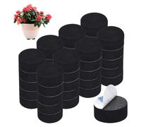 FS-PINGXIANG 60Pcs Plant Pot Feet,Pot Feet for Outdoor Plant Pots,Non-Slip with Strong Self Adhesive Pads Round Black Flower Pot Feet Risers for Indoor and Outdoor Plant Pots and Furniture