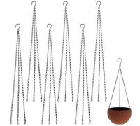 FS-PINGXIANG 6pcs Black Heavy Duty Hanging Basket Chains 3 Point 18" (45cm) Metal Replacement Chain For Hanging Basket Bird Feeder Flower pots and Ornaments
