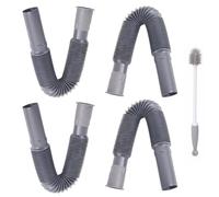 FS-PINGXIANG Caravan Accessories, Collapsible Flexible and Extendable Caravan Waste Pipe System, 4 x 1M Pipes + Cleaning Brush