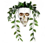 FS-PINGXIANG Skull Wall Planter, Resin Skeleton Gothic Hanging Pot Head Planters, White Unique Spooky Skull Face Flower Pot for Halloween Indoor Outdoor Plants Home Garden Party Office Decorations