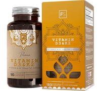 FS Vitamin D3 K2 | 180 D3 and K2 Vitamin Capsules - High Strength Vitamins D3-4000 iu & K2-100μg per Serving | Vitamins D&K2 Supplements | Non-GMO & Allergen Free | Made in The UK