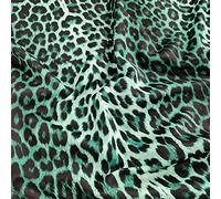 FS005_3 Leopard Animal Print | Brown, Pink, Black White, Purple, Red, Green Base with Black Spots | Scuba Dressmaking & Swimwear Fabric | Sold by The metre | Polyester Elastane (FS005_7 Green Scuba)