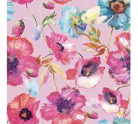 FS1009 Butterfly Poppies | Pink Floral Dressmaking Fabric | Scuba Jersey Stretch Polyester Elastane | Sold by The Metre