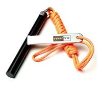 FS125 Heavy-Duty Plus Fire Starter - 12.7mm x 127mm Ferrocerium Rod with Magnesium, High Quality Carbon Steel Scraper & 550 Paracord for Camping, Survival and Bushcraft