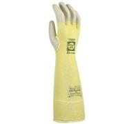 FS14BT MARIGOLD SIZE FIREBLADE CUT AND HEAT RESISTSANT DOUBLE LAYERED KEVLAR SLEEVES WITH SEPARATE FINGER HOLES 350MM ONE SIZE FITS ALL - EN388-134X - EN407-X1XXXX