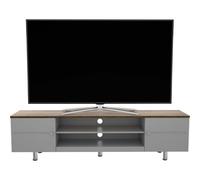 FS1900WSSG Whitesands Open Aperture TV Stand - Satin Grey & Wood