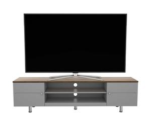 FS1900WSSG Whitesands Open Aperture TV Stand - Satin Grey & Wood