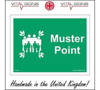 FS236 Muster Point Fire Emergency Evacuation Assembly Area Safety Refuge Sign 600mm x 450mm 3mm Standard Foamex Foamboard