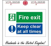 FS238 Fire Exit Keep Clear at All Times Do Not Block Emergency Sign 300mm x 200mm Magnetic - Vehicle Grade