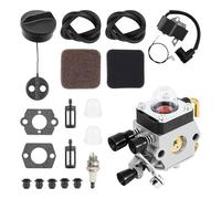 FS80 FS85 Carburetor Kit Fit for Stihl FS74 FS76 FS80R FS85 FS85R FS85T FS85RX KM80 KM85R C1Q-S42 C1Q-S63A HS80 HS85, with 00000000004137 400 1350 Ignition Coil and 4137 124 2800 Air Filter