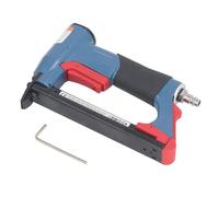 FS8016 Pneumatic Staple Gun, 21 Gauge, 1/4in Air Inlet, Non-Slip Handle, 140 Nails Capacity, for Woodworking Carpentry Construction Upholstery