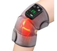 FSA or HSA Eligible, Cordless Heated Knee Massager with 3 Heating Levels 3 Vibrations Built-in 4000mAh Battery Knee Heating Pad for Knee Pain Relief Heating Pad for Knee, Shoulder, Elbow (Grey)