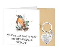FSADASY Sympathy Bereavement Condolences Cards Keyring - 3 Pcs Memorial Gifts Including Those We Love Don't Go Away Card and Bereavement Keychain for Friends and Family