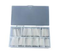 Fsahiuf 500 Pieces Extra Long XXL Nail Tips Set, Nail Tips, 9 Sizes with Case Half Cover False Fake Denim Nail Piece, French False Nail Plaster (Transparent)