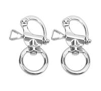 FSAKLPXOV 2pcs Stainless Steel Snap Hook with Revolving Eye Shape, Marine Hardware Rigging for Sailboats, Yachts and Boats, 316 Grade Corrosion - Resistant Spring Snap Hook for Outdoor and (76MM)