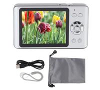 FSAKLPXOV 4K 64MP Digital Camera, Compact Point and Shoot Camera with 18X Digital Zoom, 2.8 Inch HD Screen, Autofocus, Rechargeable 1200mAh Battery, for Travel Photography, Vlogging and (Silver)