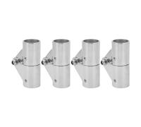 FSAKLPXOV 4Pcs Pipe Connector 25MM, Stainless Steel Boat Pipe Connector, Rugged Stable Fitting for Marine Yachts, Boat Railing Tube Fittings with Installation, for