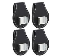 FSAKLPXOV 4PCS PU Leather Billiard Chalk Clip Holder, Accurate Size Snooker Tool Accessory, Portable Compact Design with Secure Clip for Belt or Pocket, Perfect for Pool Players and Billiard