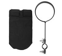 FSAKLPXOV Drum Stick Holder Container, Oxford Cloth Drumstick Bag with Adjustable Mount Clip, Telescopic Arm for Easy Access, Durable Storage Solution for Drum Sticks, Black Musical Instrume